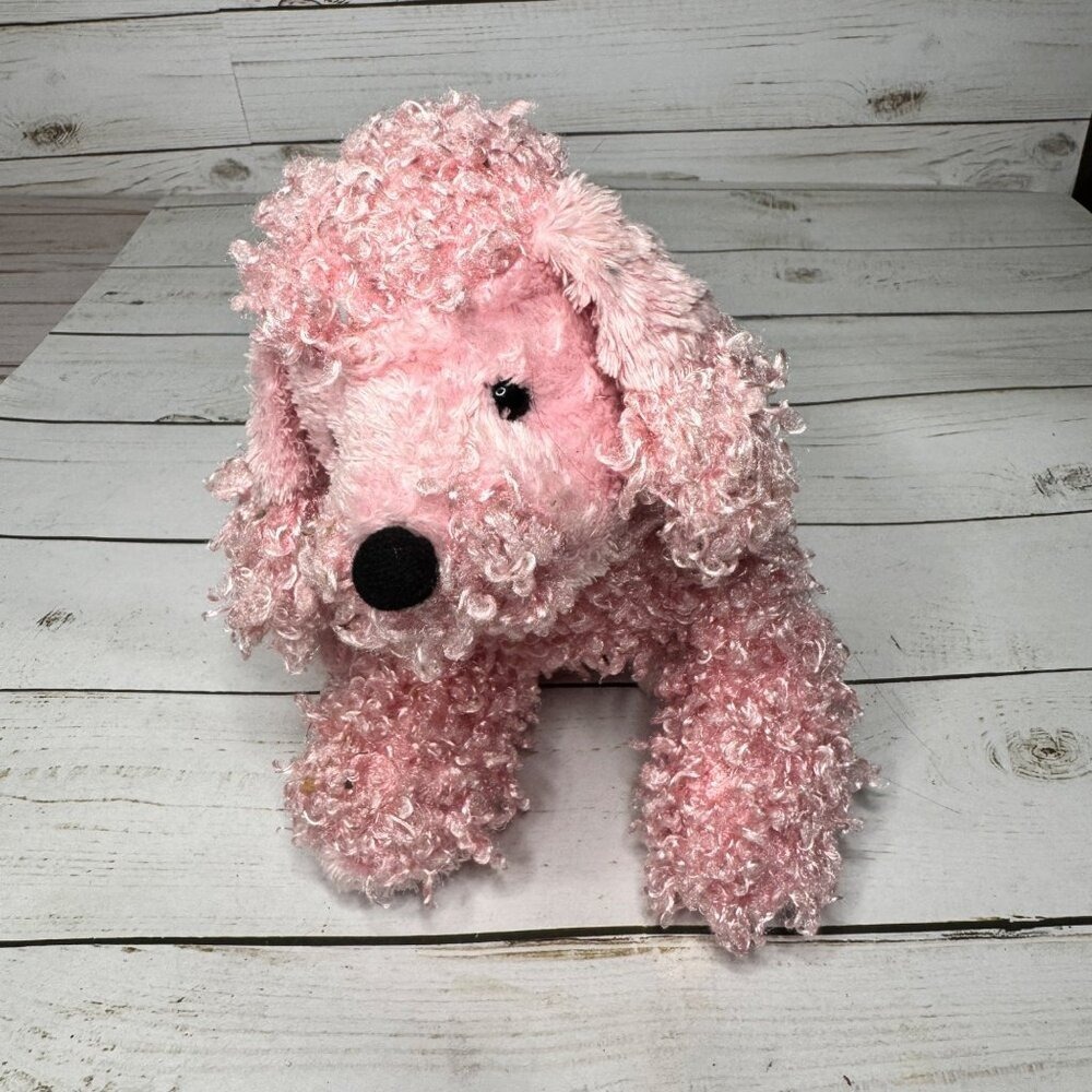 Ganz HM107 Pink Poodle Plush Toy 8" Soft Curly Stuffed Animal‎ No Code